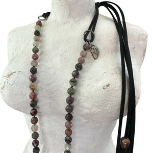 Emily Kai Beaded + Leather Necklace